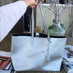 YSL Silver Tote Bag